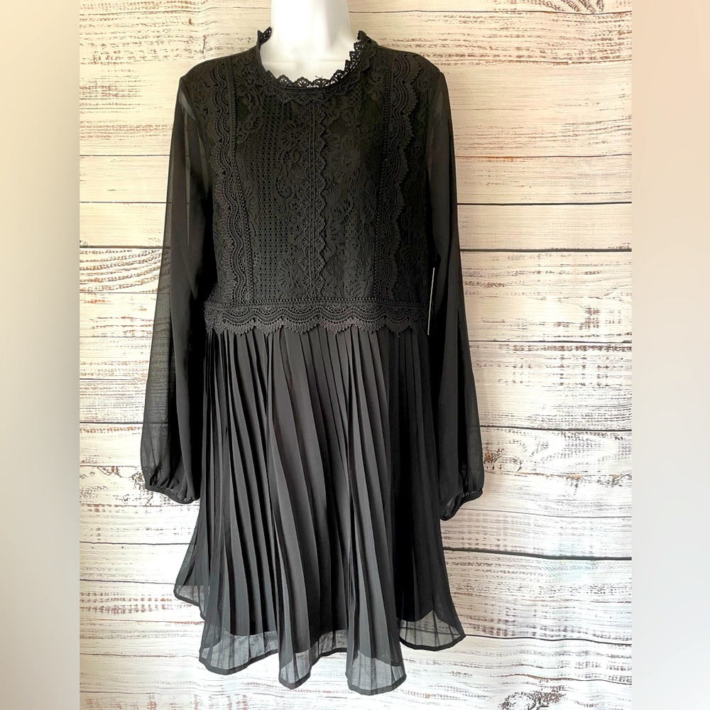 Black Lace Long Sleeve Mini Dress by Lulu’s
